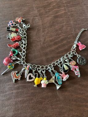 Charm bracelet loaded with charms!